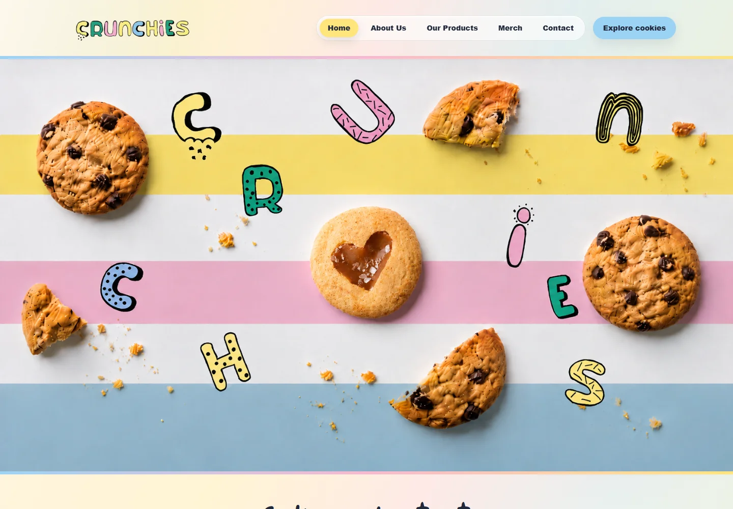 Crunchies fictional cookie brand and website concept by AMUI